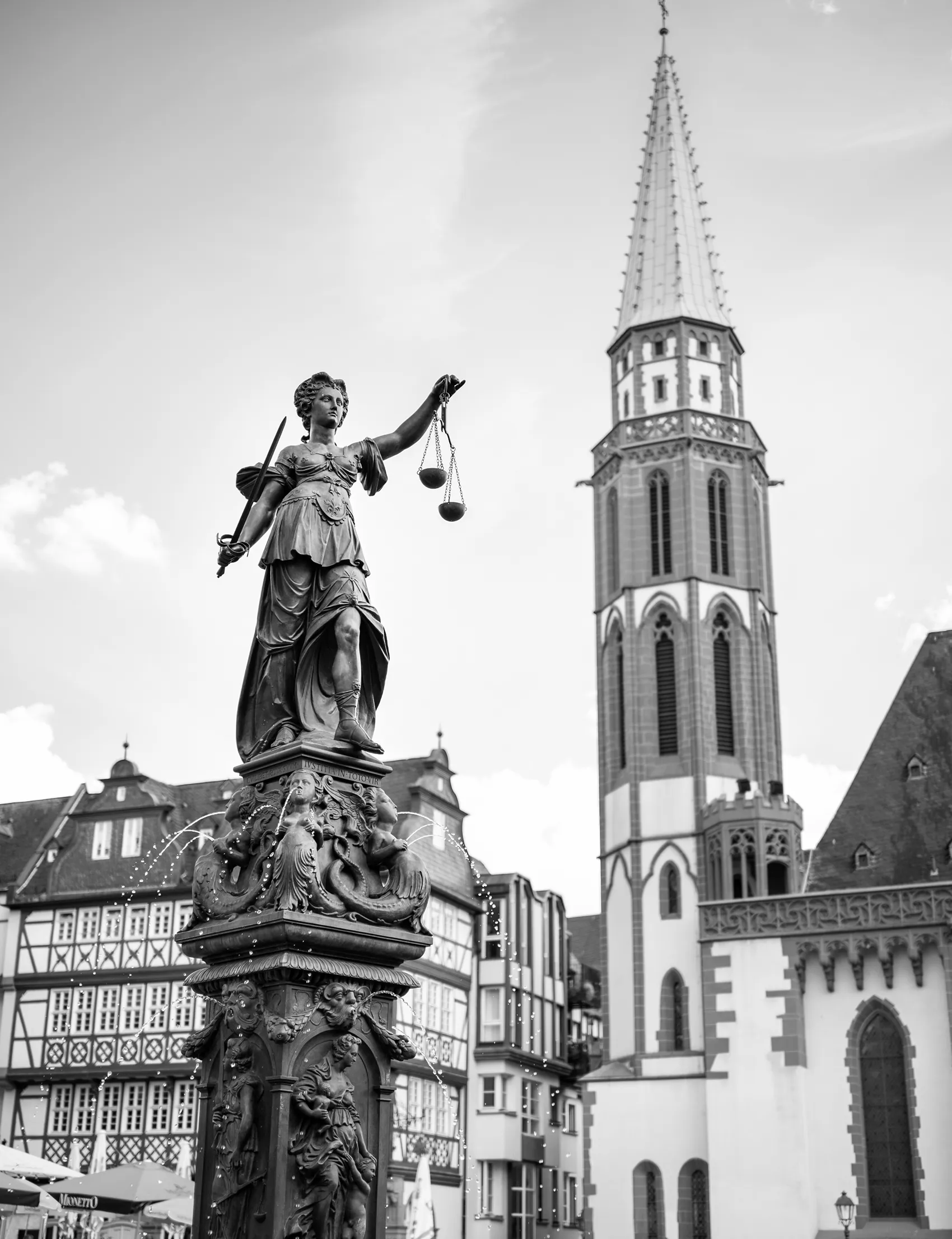 The Lady Justice fountain on Frankfurt's Römerberg
